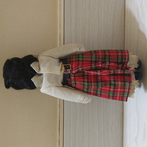 Vintage Composition 7" Doll With White Blouse & Plaid Shirt - Picture 2 of 2